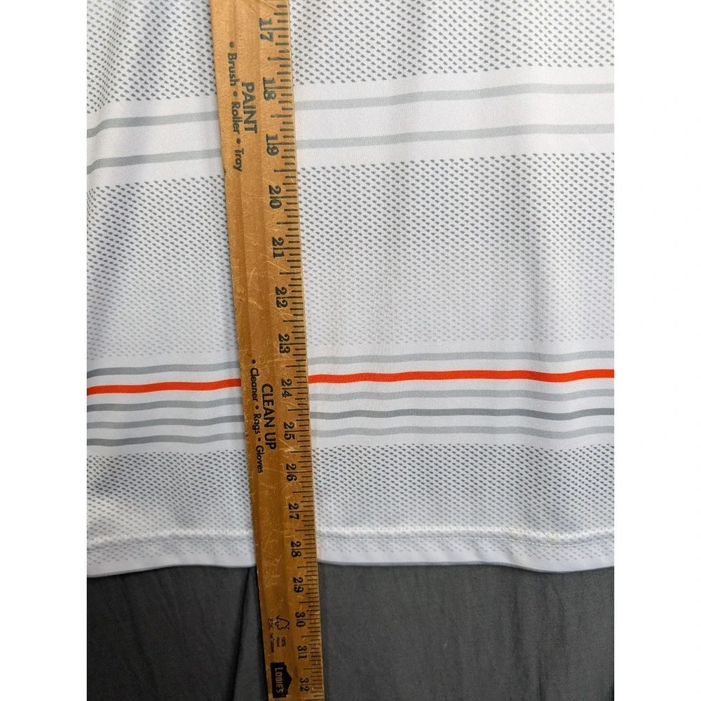 Ben Hogan Performance Polo Golf Shirt White With Stripes Men's Size Large